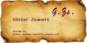 Götter Zsanett névjegykártya